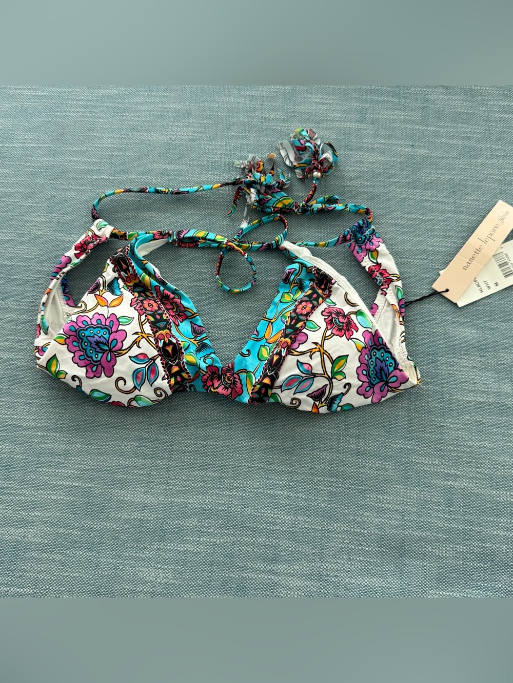 Nannette Lepore Bikini Bathing Suit Top Size M New with Tags